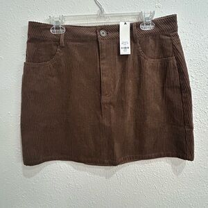 Francesca's Collections Brown Corduroy Mini Skirt